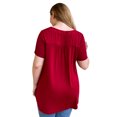 thumbnail image 5 of VOIANLIMO Womens Plus Size Casual Tops V Neck Short Sleeve Shirt Floral Blouses Tunic Tops M-4X, 5 of 8