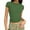 Army Green, variant on 2 Pack Women's Crew Neck Ribbed Skim Short Sleeve Fitted T Shirts Casual Basic Tight Tees Stretchy Tops for Women S-XXL