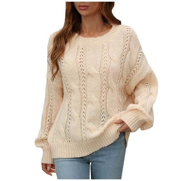 Personificación Pulido Lesionarse Cardigans For Women, Women's Fall Clothes Ropa De Invierno Para Mujer  Pullover Sweater Shirts Women, Women's Autumn And Winter Solid Round Neck  Long Sleeve Knit Sweater Pullover (L, Beige) TBKOMH - Walmart.com