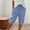 Blue women cotton linen capri pants a1, variant on Cagogo Women Cotton Linen Plus Size Capri Pants Drawstring Plaid Casual Loose Summer Vacation Shorts Trousers with Pockets Beach Lounge Bottoms, Black 2XL