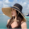 thumbnail image 6 of Super Wide Brim Women Sun Hat Cotton Floppy Packable Reversible Wired Edge Hats UV Protection Summer Beach Travel Garden, 6 of 7