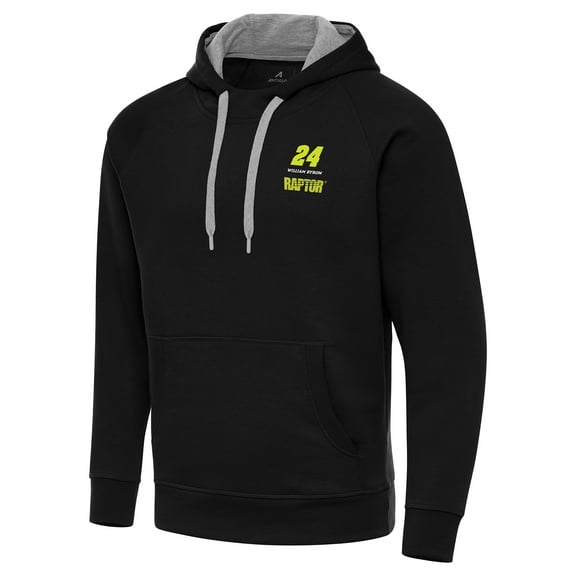 Men's-Antigua  Black William Byron Fleece Victory Pullover Hoodie