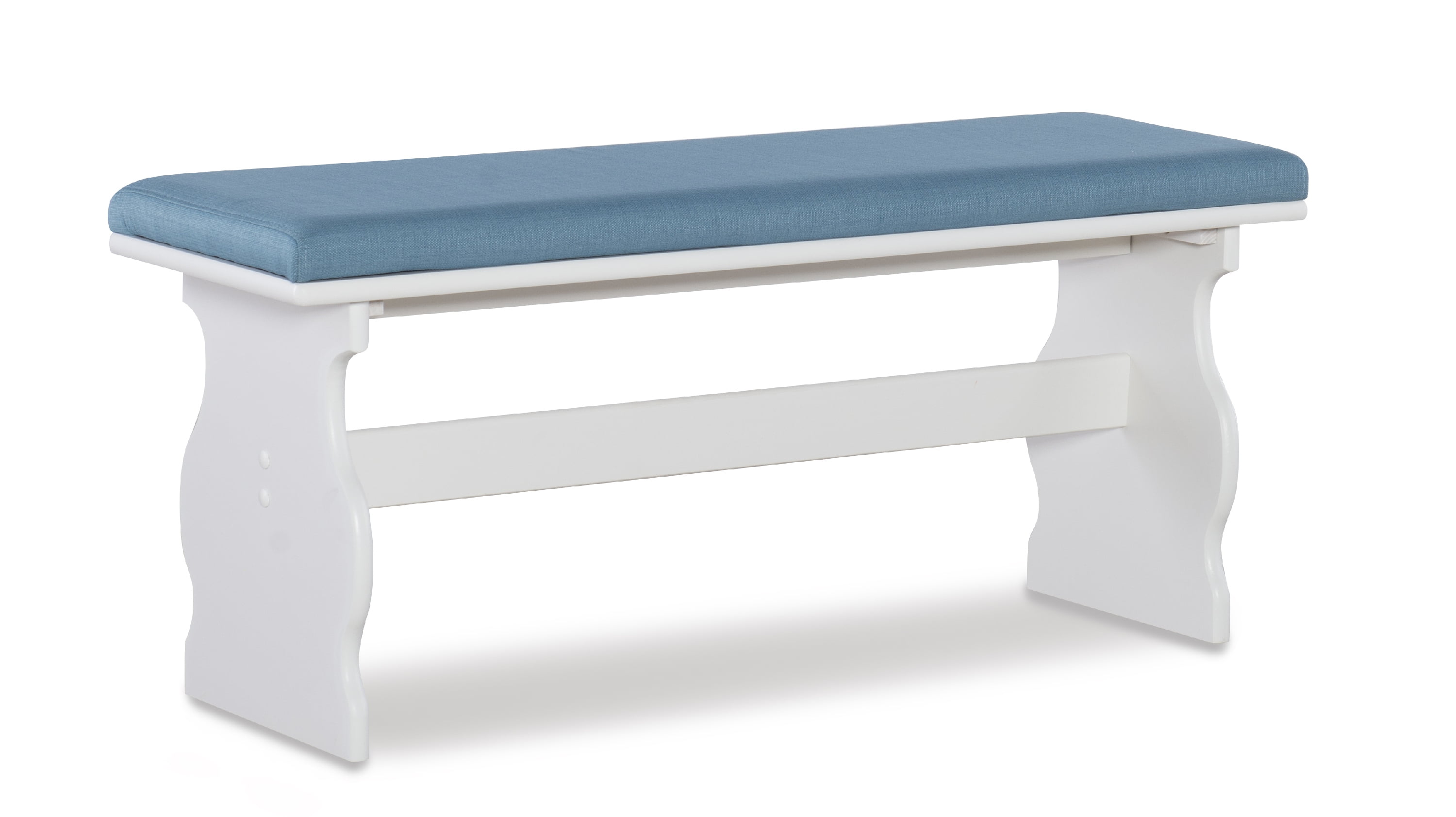Linon Sasha 3-Piece Casual Indoor Corner Dining Nook , White/Capri Blue