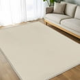 thumbnail image 4 of White Swan 5x8 Area Rugs, Farmhouse Solid Beige Color Modern Art Non-Skid Rubber Backing Large Rectangle Rugs - Living Room Bedroom Home Office, Indoor Floor Mat Carpets Washable Rug, 4 of 9