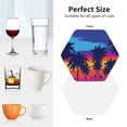 thumbnail image 6 of Yiaed Beach with Palm Trees Print Leather Coasters for Drinks - Cup Coasters Coffee Table Kitchen Table Bar, Home & Office Gifts Handmade Drink Coasters-Hexagon, 6 of 6
