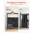 thumbnail image 5 of VEVOR 2 Tiers Laundry Sorter, Tall Laundry Hamper with Metal Frame and Wooden Tabletop, 3 Section Rolling Basket Organizer Storage with Ladder Shelves and 600D Oxford Cloth Bags for Dirty Clothes, 5 of 8