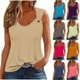 thumbnail image 1 of Summer Savings Clearance!yoeyez Cowgirl Shirts for Women,Womens Tank Top Summer Women Casual V Neck Sleeveless Camisole Ring Straps Loose Fit Workout Basic Shirts Khaki,M, 1 of 5