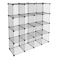 thumbnail image 4 of 16-Cube Black Wire Grid Modular Storage Shelving Unit | Versatile Metal Cubbies Organizer for Books, Toys & Entryway | Durable ABS Connectors | 47" W x 57" H, 4 of 10