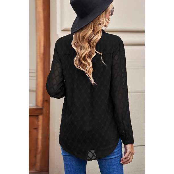 Camisa Informal Para Mujer, Blusa Holgada, Manga Larga, Elegante, A La Moda, Con Cuello Vuelto Para Citas ANGGREK Otros