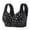 Black, variant on Womens Underwear Solid Front Closure Thin Plus Size Wireless Comfort Push Up Fixed Cup Open Back Bra Pink 38