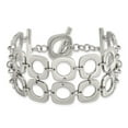 thumbnail image 4 of Chisel Stainless Steel Polished Double Row Square 8in Toggle Bracelet, 4 of 6