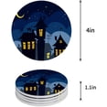 thumbnail image 1 of RYLABLUE Halloween Castle Set of 4 Round Coaster for Drinks, Absorbent Ceramic Stone Coasters Cup Mat with Cork Base for Home Kitchen Room Coffee Table Bar Decor, 1 of 5