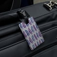 thumbnail image 4 of Painterly Feathers Pattern Rectangle Leather Luggage Card Suitcase Carry-On ID Tag, 4 of 7