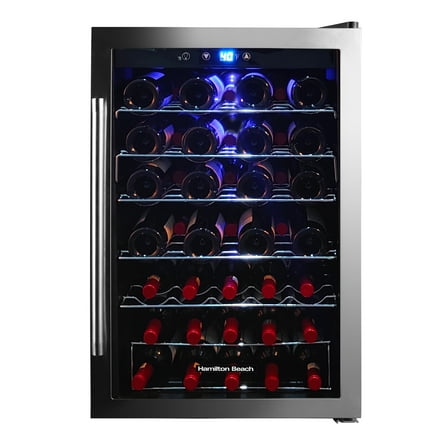 Hamilton Beach, 22 Bottle, 2.6 Cu. Ft. Wine/Beverage Center, Glass Door, Black