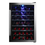 Hamilton Beach 22 Bottle Wine/Beverage Center, 2.6 Cu. Ft. Wine Cooler with Glass Door, Black