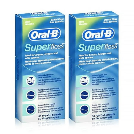Oral-B SuperFloss-2  3 in 1 Dental Floss with Pre-Cut Strands - 2 (Oral B Superfloss Best Price)