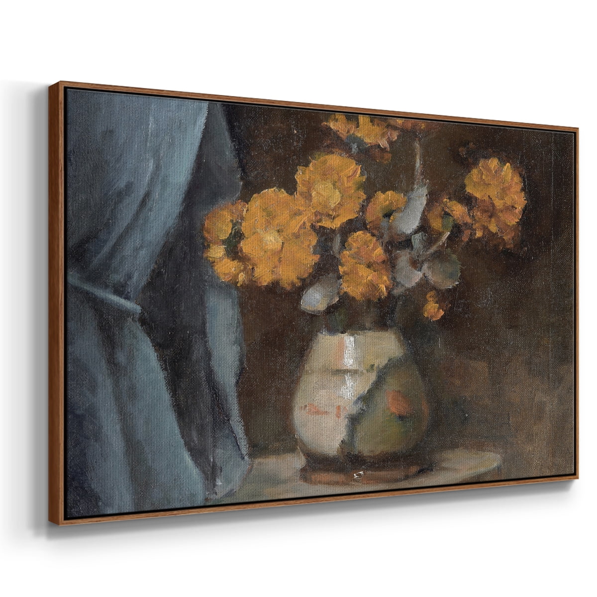 Vintage Botanical Print-LXXX By Wexford Home Framed in Walnut Wood Gallery Wrapped Canvas 17 in. x 25 in.