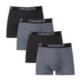 thumbnail image 3 of Hanes Ultimate 4-Pack Men's Comfort Flex Fit Total Support Pouch Trunks Color: Black Grey Size: M, 3 of 4