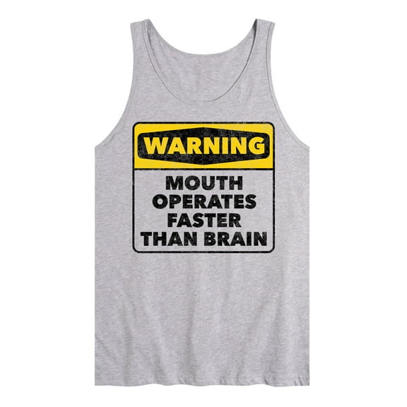 Instant Message - Warning Mouth Faster Than Brain  - Men's Jersey Tank Top