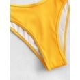 thumbnail image 7 of ZAFUL for Women High Cut V-wired Ribbed Bikini Swimsuit Bright Yellow L, 7 of 7