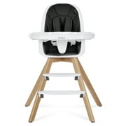 Evolur Zoodle 2-in-1 High Chair Booster Feeding Chair with Modern Design, Black