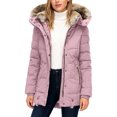 thumbnail image 6 of yuCgh Women's Solid Color Hooded Jacket Cotton Jacket with Mid-Length Design for Winter Warm and Comfortable Outerwear for Daily Use,Pink 2XL, 6 of 7