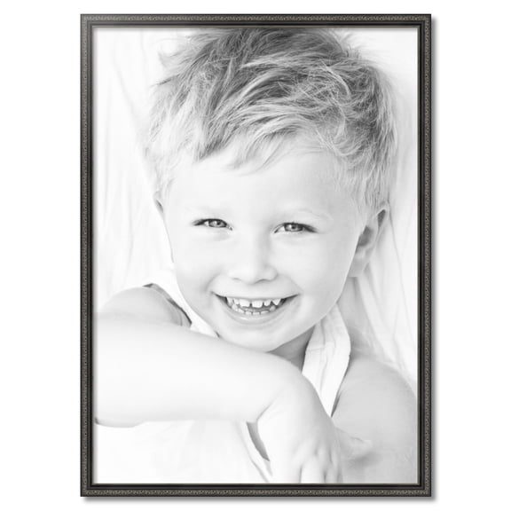 ArtToFrames 30" x 42" Antique Black Picture Frame, 30x42 inch Black Wood Poster Frame (WOM-5106)