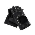 thumbnail image 3 of Guantes de motocicleta Colcomx de material cuero sin dedos con remaches de medio dedo, 3 of 7