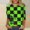 010 Green, variant on Oplxuo Halloween Shirts for Women Crew Neck 3/4 Sleeve Bat Pumpkin Graphics Print Tees Casual Loose Fit Plus Size Blouses