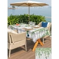 thumbnail image 5 of Outdoor Tablecloth with Umbrella Hole for Patio/Picnic/Party/Camping, Spring Plants Waterproof Table Cloth Rectangle Table Cover Washable, Watercolor Leaves Birds Flowers Gray Plaid (60"x 120"), 5 of 8