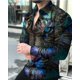 thumbnail image 1 of Camisa social de lujo para hombre, camisa con botones de solapa, camisa tipo cárdigan de manga larga con estampado de patrón irregular, camisa de calle para hombre para club de baile, 1 of 6