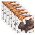 thumbnail image 2 of 6 Pack 20'' x20" Satin Table Napkins Dinner Napkins for wedding Party Decoration events Colorful Cartoon Cats, 2 of 6