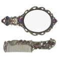 thumbnail image 3 of MasteelfCA 1 Set Vintage Makeup Mirror Cosmetic Mirror Handheld Mirror Decorative Mirror with Comb, 3 of 8