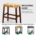 thumbnail image 6 of ZUXONGSY Sunflower Pumpkin Stool Covers Rectangle 2 Packs Saddle Seat Cover with Elastic Bands Vanity Stool Cover for Wooden Metal Bench Spandex Chair Cover Stretch Slipcovers, 6 of 7
