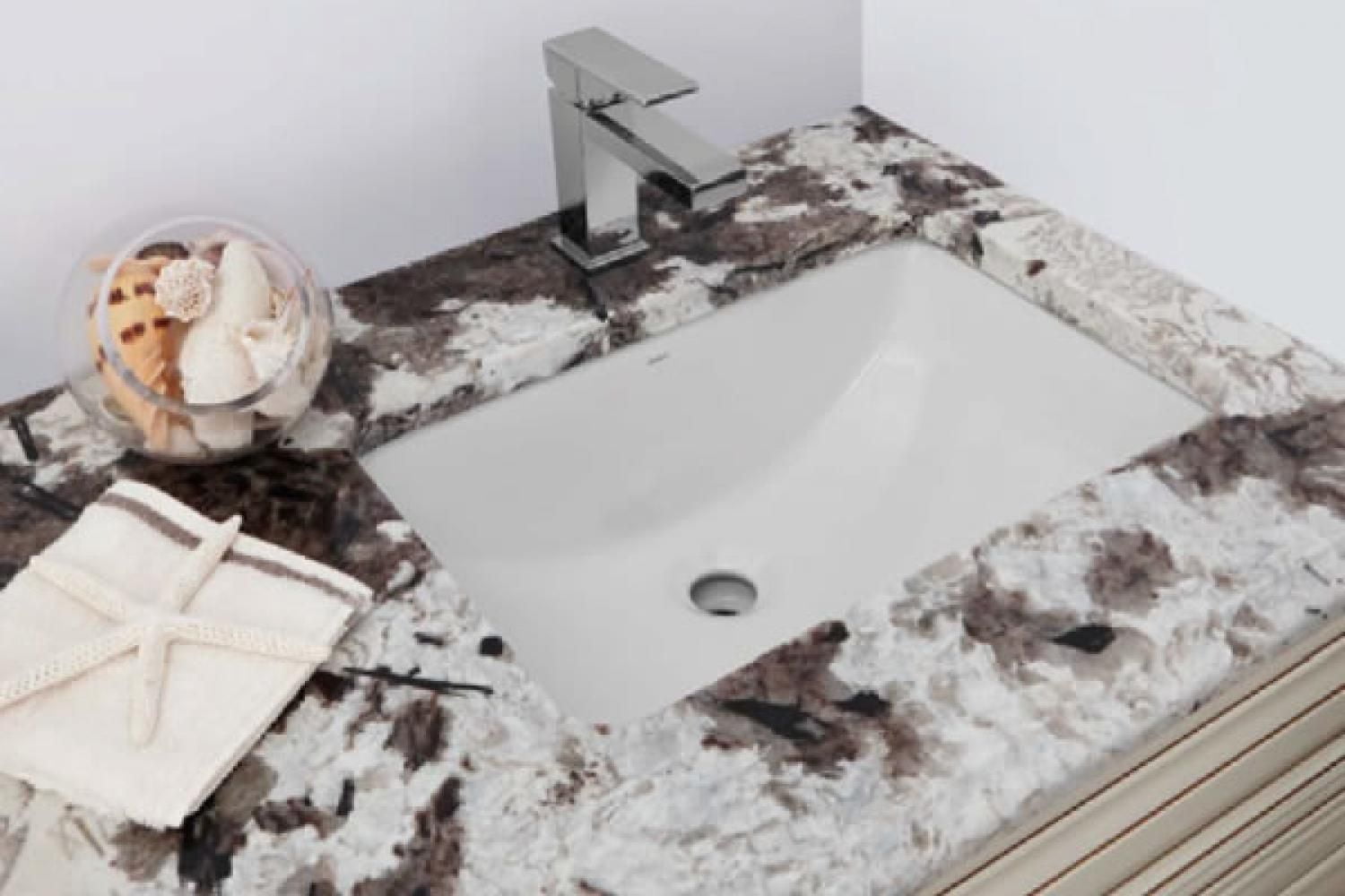 American Imaginations 23,125 pouces. W 15-in. Lavabo sous plan de salle de bain rectangulaire D de couleur blanche