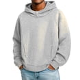 thumbnail image 2 of Rhuody Men Fall Hoodies Round Neck Solid Color Long Sleeve Oversized Pullover Sweatshirt M Grey, 2 of 4