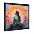 thumbnail image 2 of Designart "Lotus Pose Reflections Calm by the Water I" Spiritual Framed Wall Art Decor - Global Blue Meditation Living Room Framed Canvas Art, 2 of 6