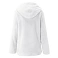 thumbnail image 5 of FYEGRE Commute to Work Women's Hooded Sweatshirt Women's Solid Color Casual Hooded Sweatshirt Thick Warm Pullover Long Sleeve Blouse Top for Everyday Comfort White XL, 5 of 7