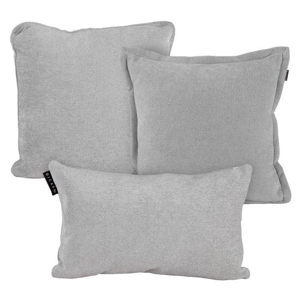 Set de 3 Cojines DICASA Cuadrado Grande Rectangular Avi Plata