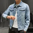 thumbnail image 5 of Abrigos de mezclilla para hombre, chaqueta vaquera con botones azules para otoño, chaqueta vaquera para hombre con bolsillo, precio económico, ropa de abrigo elegante de invierno de gran tamaño, venta, 5 of 5