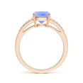 thumbnail image 2 of Angara Natural 2.45 Ct. Tanzanite with Diamond Classic Ring in 14K Rose Gold for Women (Ring Size: 3.5), 2 of 8