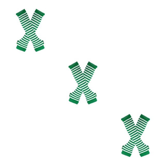 Transemion Stay In Style With Thick Thighs Long Socks Made With Polyester And Highly Elastic Easy To Wear green and white 3Set