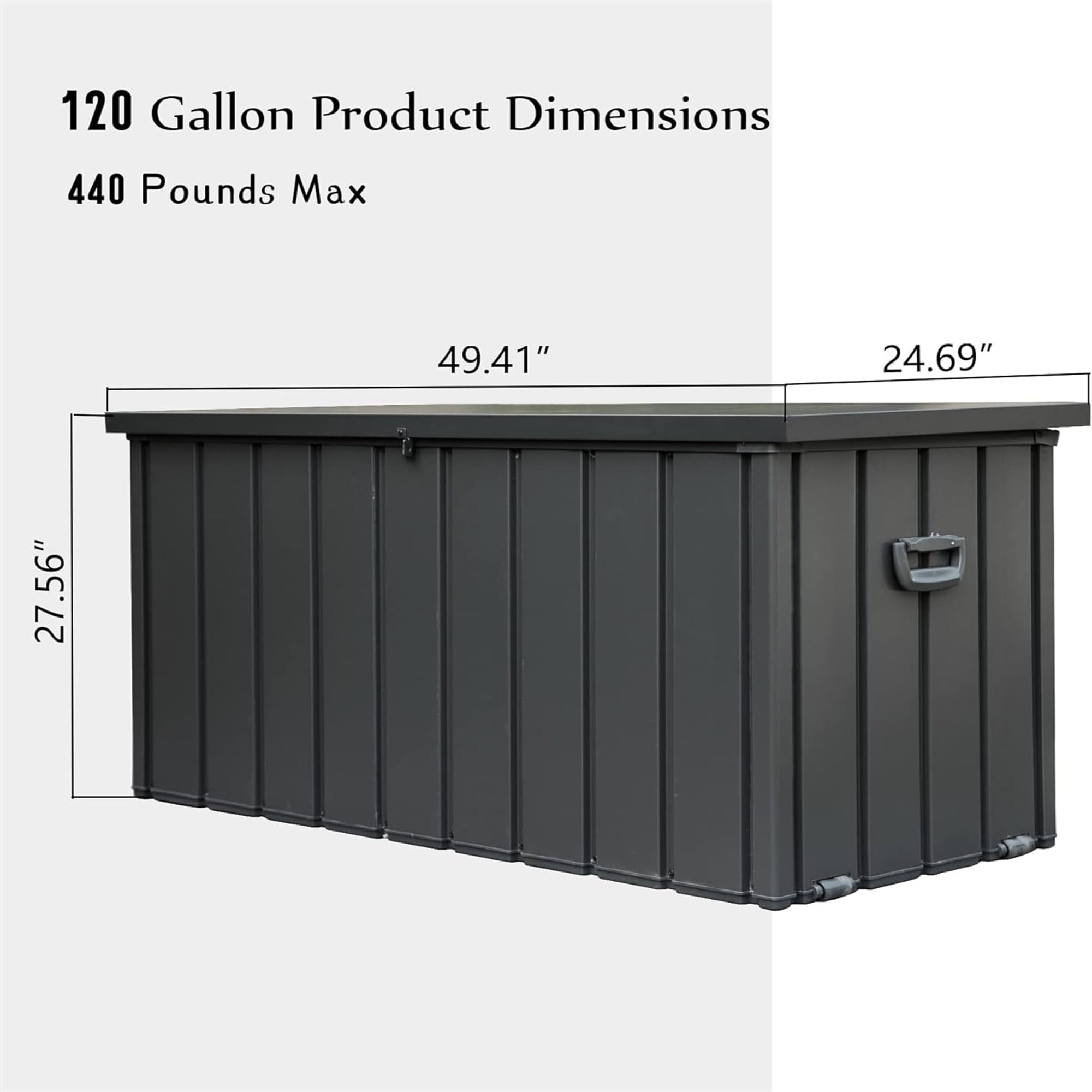 Aimee Lii 120 Gallon Outdoor Storage Deck Box Waterproof, Large Patio Storage Bin, Outdoor Toy Storage for Kids, Lockable, Dark Gray