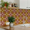 thumbnail image 2 of Mi Alma Vintage Flower Brown Gold Tile Stickers - Removable Vinyl 4x4, 24 pcs, 2 of 14