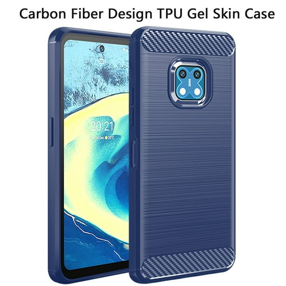 For Nokia XR20 Carbon Fiber Design TPU Gel Skin Case Cover - Blue