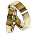 thumbnail image 1 of Gold Two Tone Plain Comfort Wedding Band His Hers Set, 1 of 1