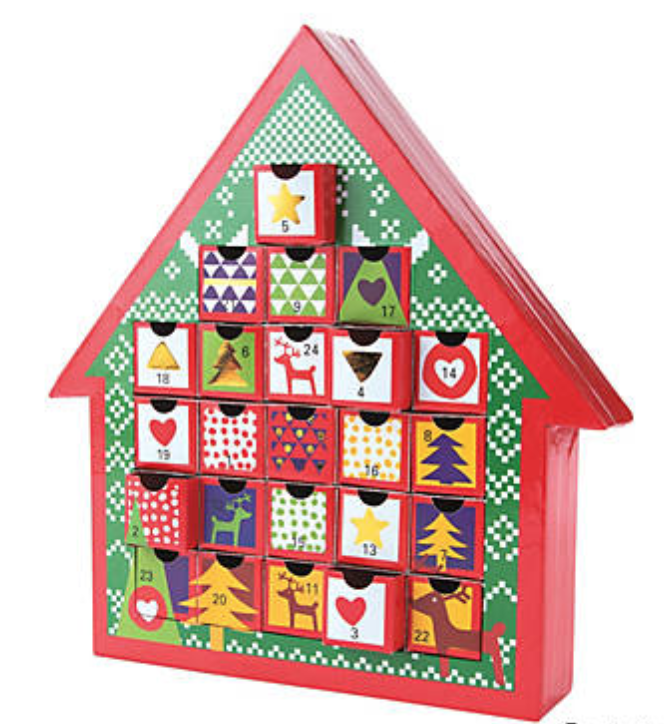 Christmas Advent Calendar with Drawers to Hold Treats or Favors