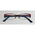 thumbnail image 2 of NEW THALIA PERLA WOMENS/LADIES DESIGNER HALF-RIM CHERRY / BLUE AVANT-GARDE DESIGN AUTHENTIC HALF-RIM FRAME DEMO LENSES 48-15-135 FLEXIBLE HINGES EYEGLASSES/EYEWEAR, 2 of 8
