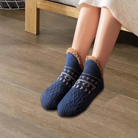 Calcetines para el hogar Calcetines de piso con asas Hombres Mujeres Calcetines de entrenamiento antideslizantes Zapatillas suaves y cálidas y cómodas M 24cm Salvador Calcetines interiores