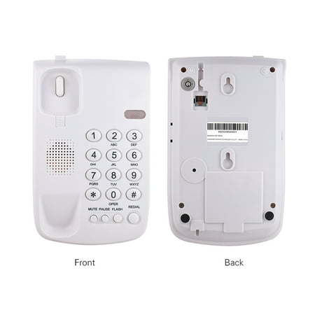 Portable Corded Telephone Phone Pause/ Redial/ Flash/ Mute Mechanical Lock Wall Mountable Base Handset for House Home Call Center Office Company